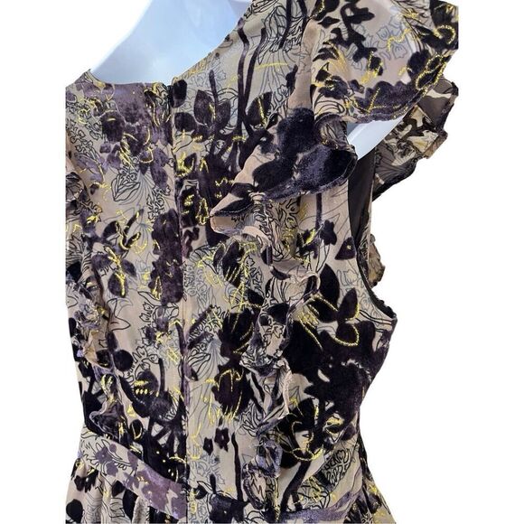 House Of Harlow 1960 X Revolve Mini Dress Purple Velvet Ruffle Deep V Women’s M - Picture 14 of 16